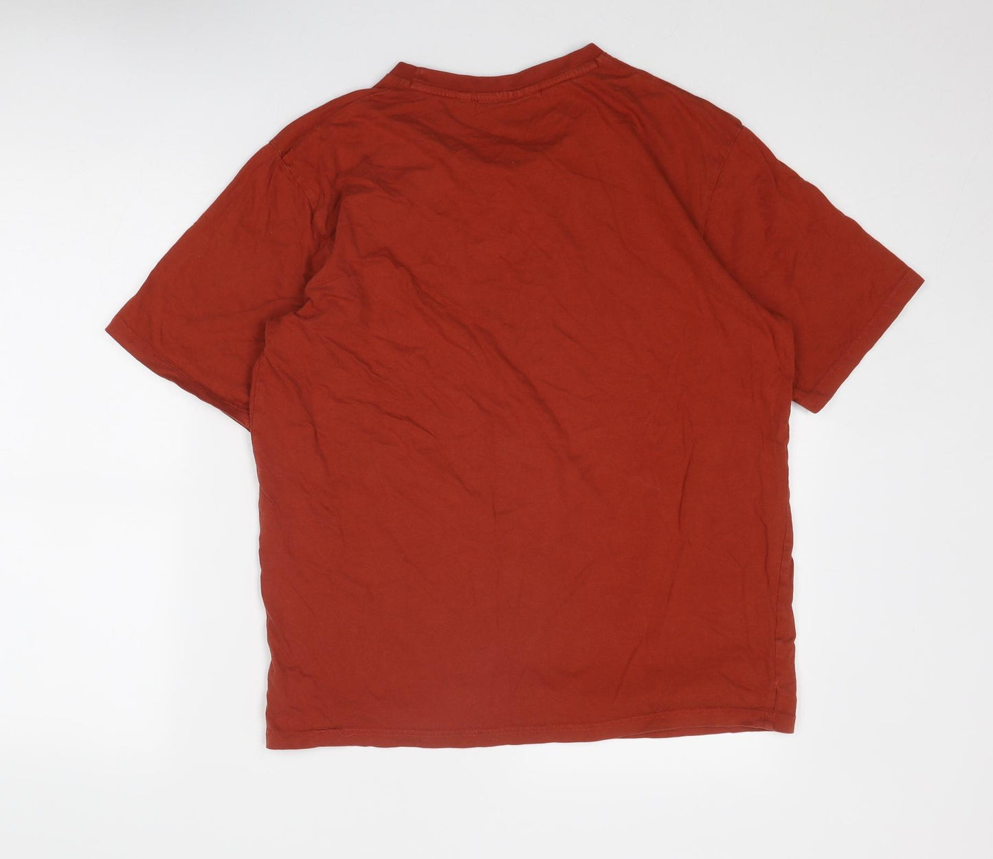 Peter Storm Mens Orange Polyester T-Shirt Size M Round Neck