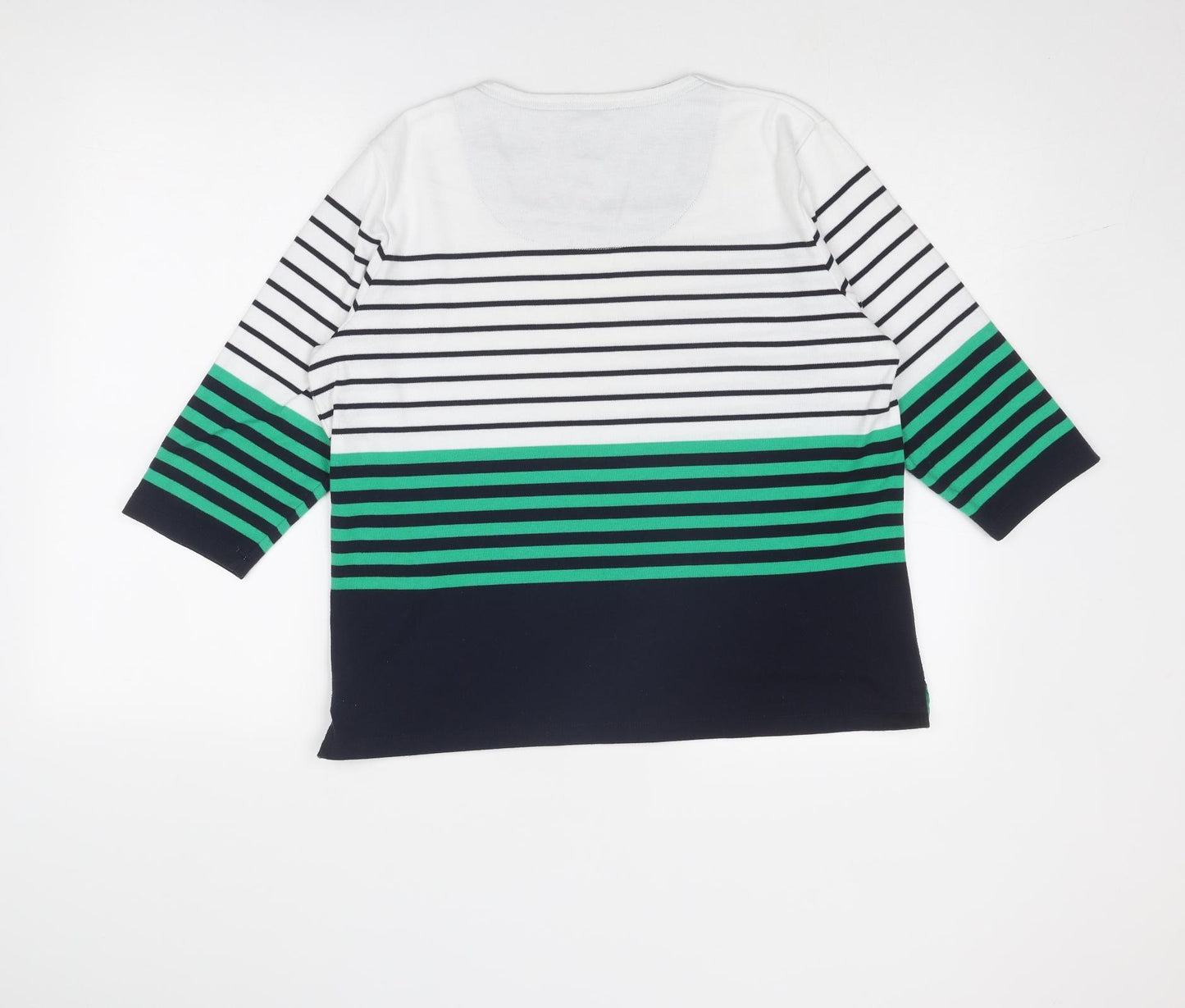 Tigi Womens Blue Striped Polyester Basic T-Shirt Size 14 Square Neck - Size 14-16