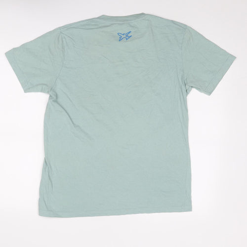 Earth Positive Mens Blue Cotton T-Shirt Size M Round Neck
