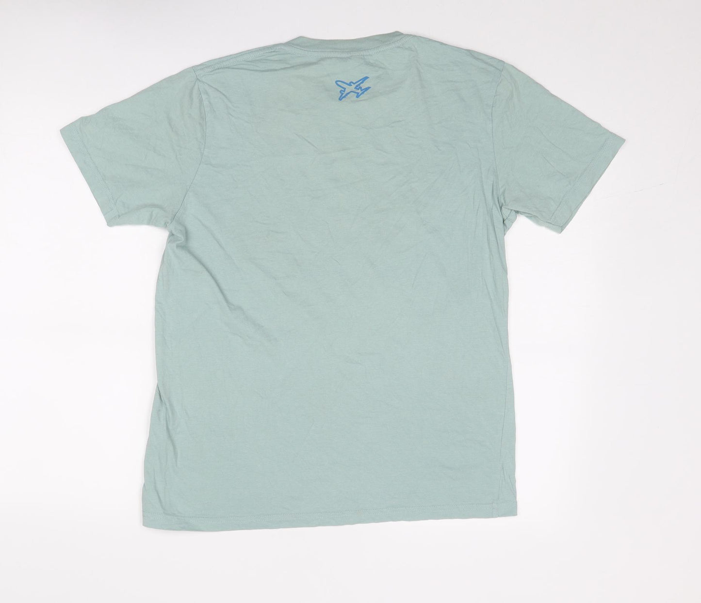 Earth Positive Mens Blue Cotton T-Shirt Size M Round Neck