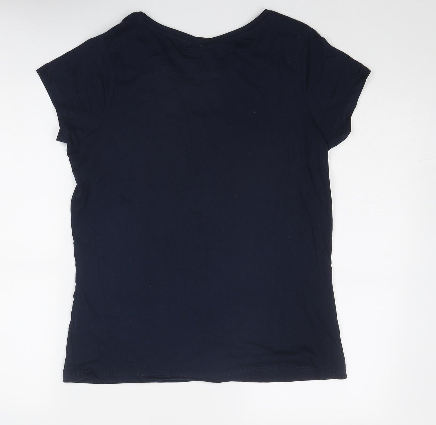 Disney Womens Blue Cotton Basic T-Shirt Size 12 Round Neck - Snow White For Me?