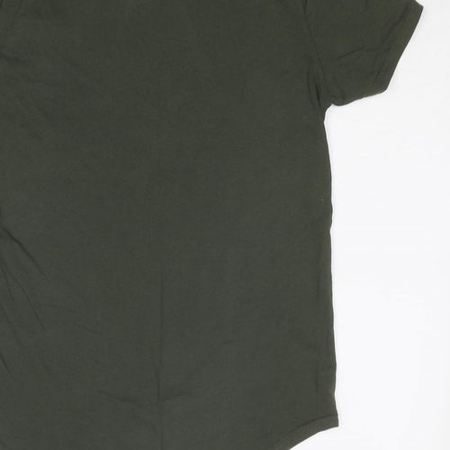 Hollister Mens Green Polyester T-Shirt Size S Round Neck