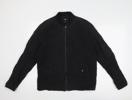 H&M Mens Black Jacket Size S Zip