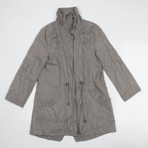 Wallis Womens Grey Overcoat Coat Size S Zip