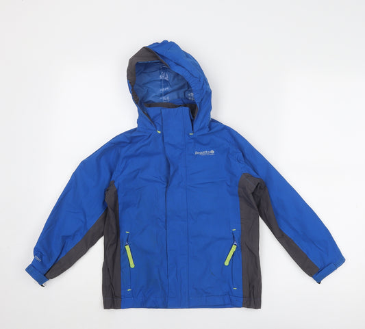 Regatta Boys Blue Colourblock Windbreaker Jacket Size 5-6 Years Zip