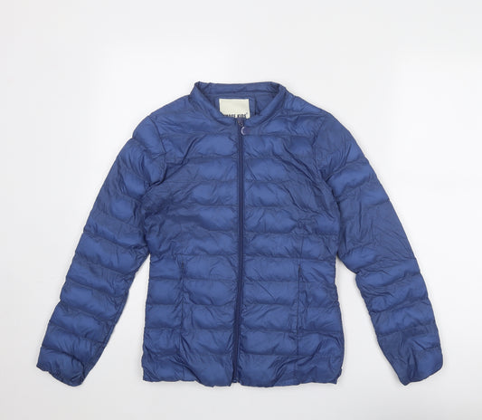 Image Boys Blue Quilted Jacket Size 14 Years Zip