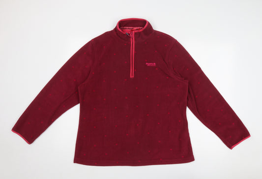 Regatta Womens Red Polka Dot Polyester Pullover Sweatshirt Size 16 Zip