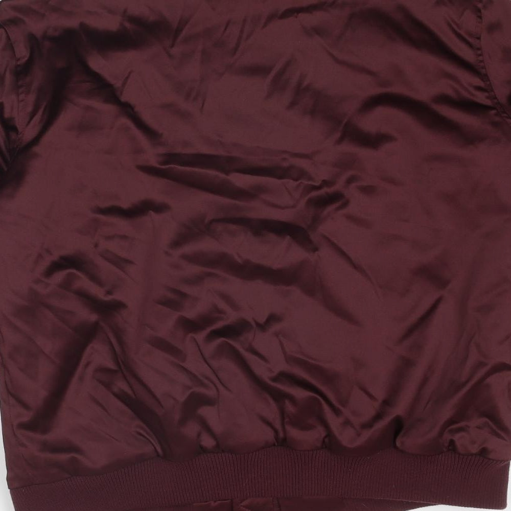Soaked in Luxury Mens Purple Bomber Jacket Jacket Size XL Zip
