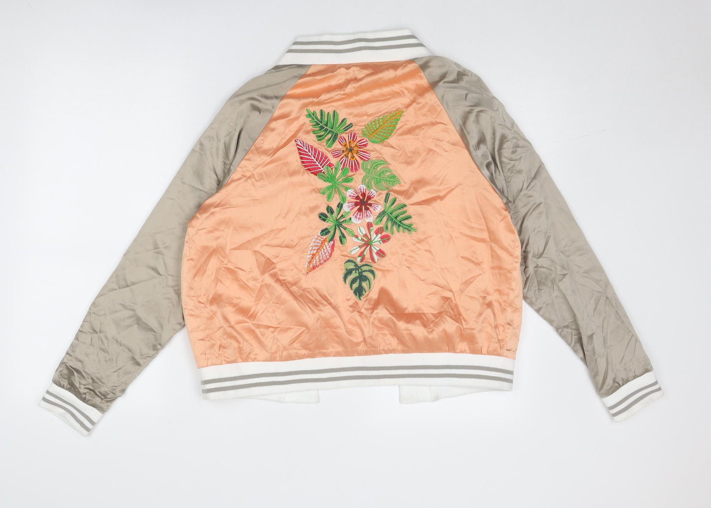 QED London Womens Orange Jacket Size 12 - Flower Detail