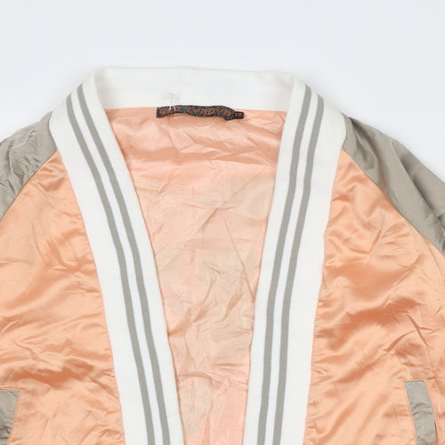 QED London Womens Orange Jacket Size 12 - Flower Detail