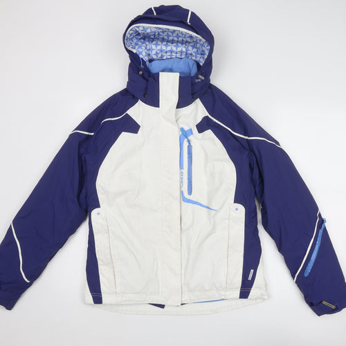 Wed'ze Womens Blue Geometric Ski Jacket Jacket Size 12 Zip