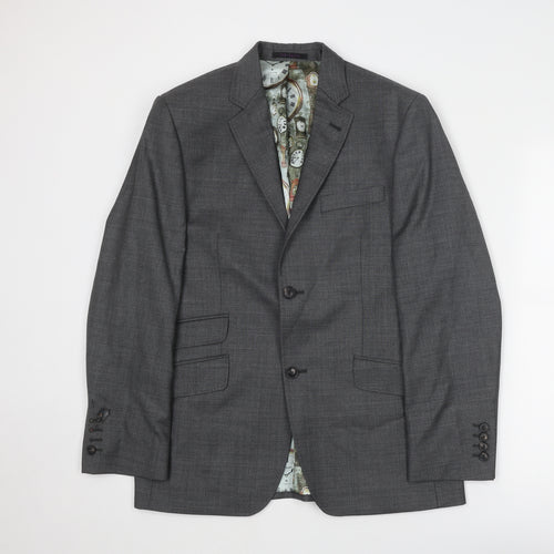 Ted Baker Mens Grey Wool Jacket Suit Jacket Size 38 Regular