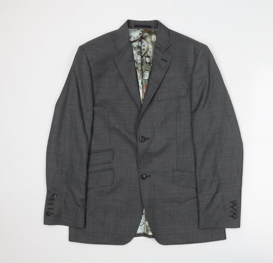 Ted Baker Mens Grey Wool Jacket Suit Jacket Size 38 Regular
