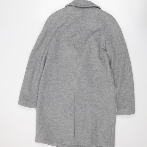 Marks and Spencer Womens Grey Overcoat Coat Size 8 Zip
