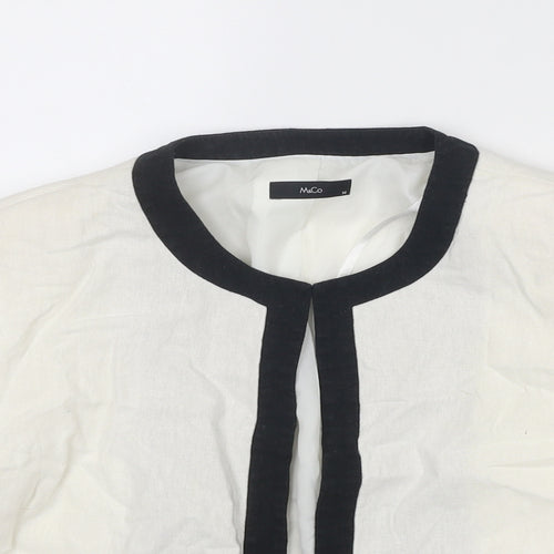 M&Co Womens Ivory Jacket Blazer Size 14 Hook & Eye
