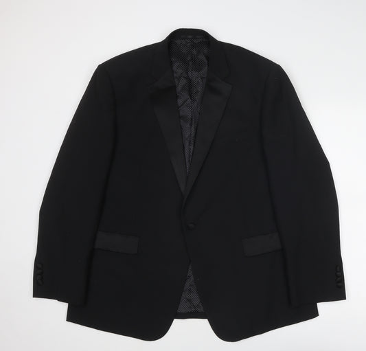 Skopes Mens Black Polyester Tuxedo Suit Jacket Size 46 Regular