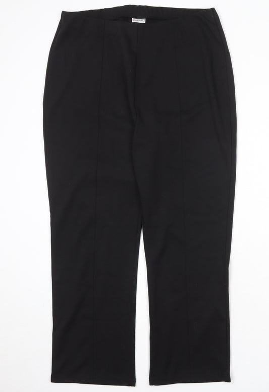 Damart Womens Black Polyester Trousers Size 16 Regular
