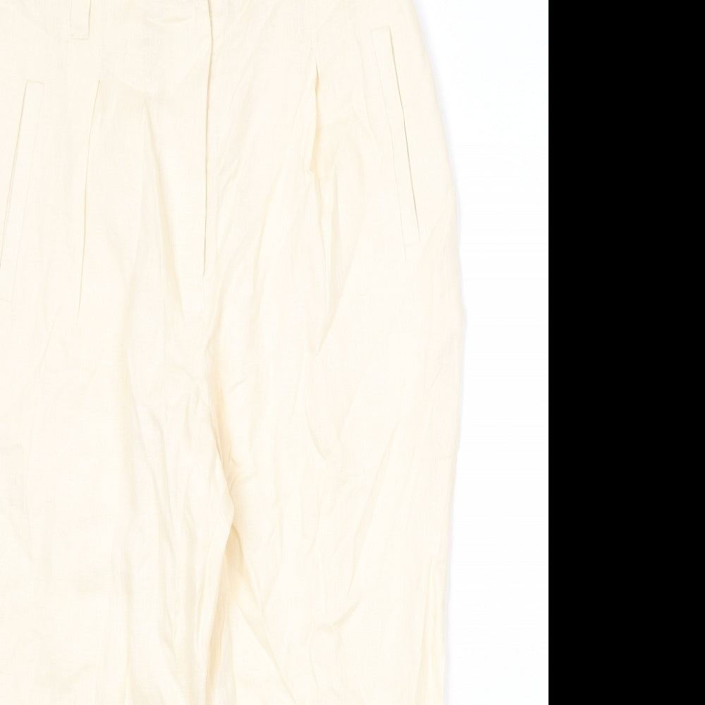 House of Maguie Womens Beige Polyester Chino Trousers Size M Regular Zip
