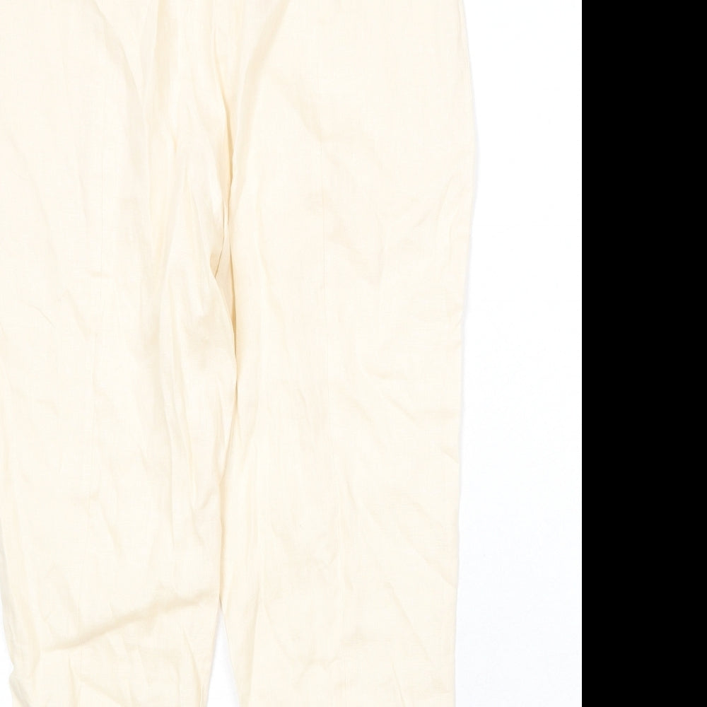 House of Maguie Womens Beige Polyester Chino Trousers Size M Regular Zip