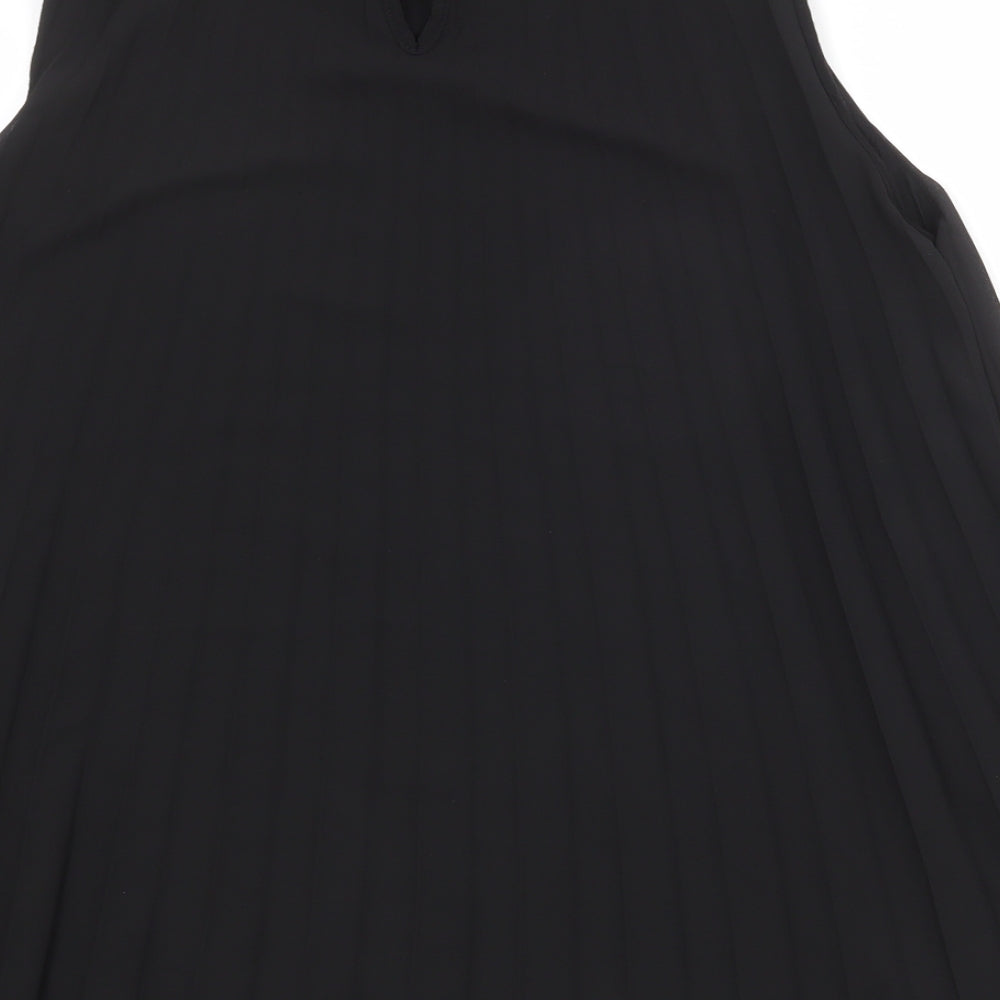 Sabrina Diamanti Womens Black Polyester Basic Tank Size L Mock Neck