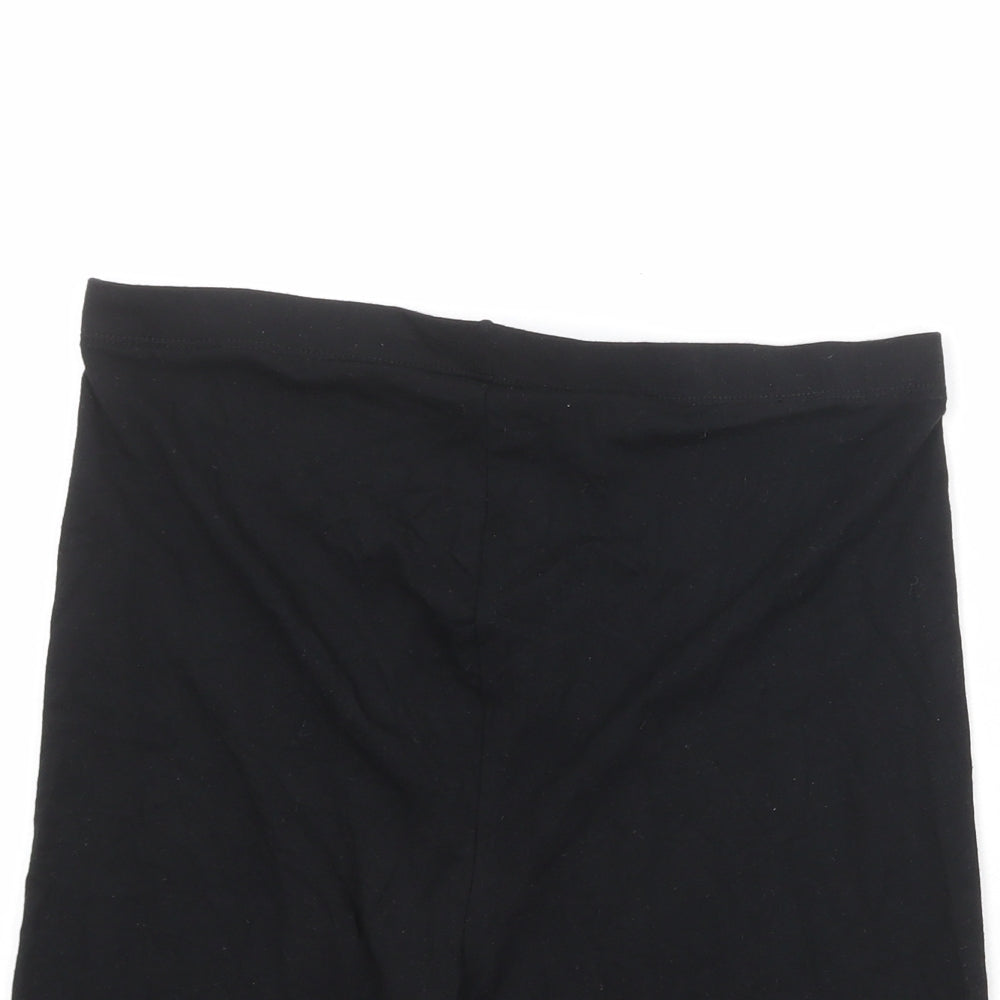 ASOS Womens Black Cotton Basic Shorts Size 14 Regular Pull On