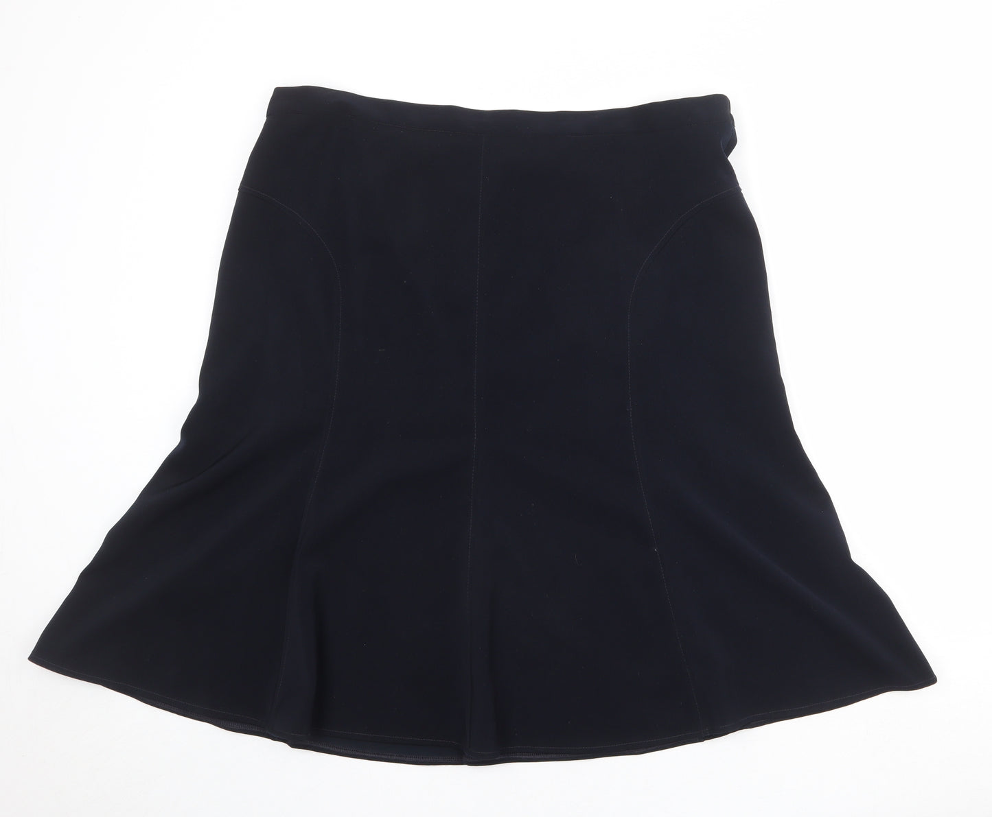 Peter Hahn Womens Black Polyester Swing Skirt Size 42 in Zip