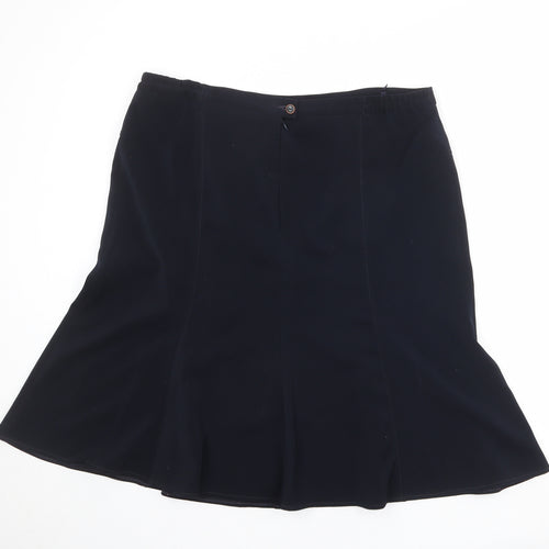 Peter Hahn Womens Black Polyester Swing Skirt Size 42 in Zip