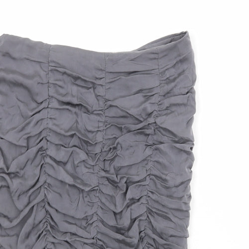 Coast Womens Grey Silk Bandage Skirt Size 14 Zip