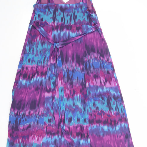 Per Una Womens Multicoloured Tie Dye Polyester Tank Dress Size 16 V-Neck Zip