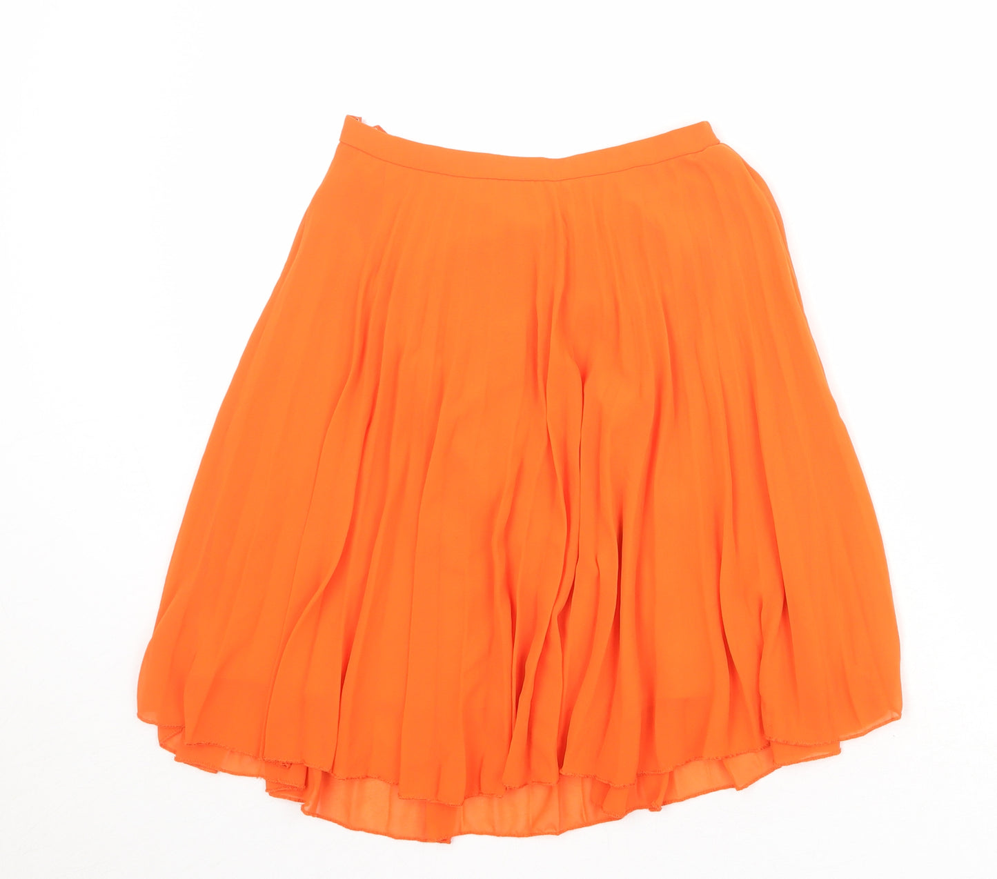 ASOS Womens Orange Polyester Pleated Skirt Size 6 Zip