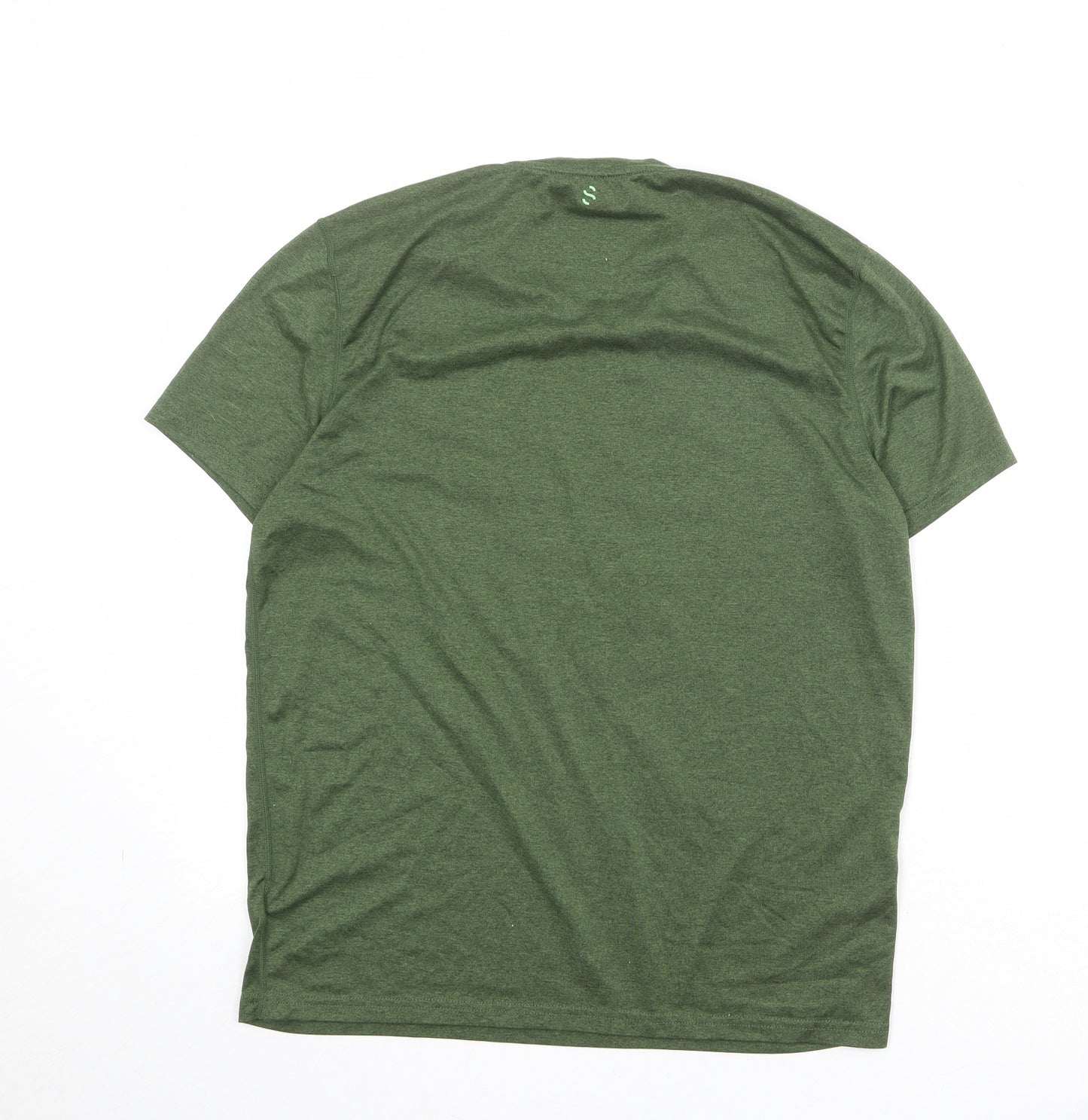 H&M Mens Green Polyester T-Shirt Size M Round Neck - Team Massive MMXIV