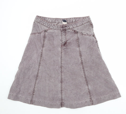 Gap Womens Grey Cotton A-Line Skirt Size 8 Zip