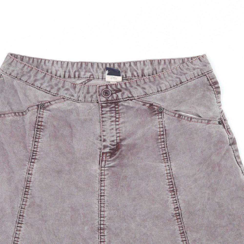 Gap Womens Grey Cotton A-Line Skirt Size 8 Zip
