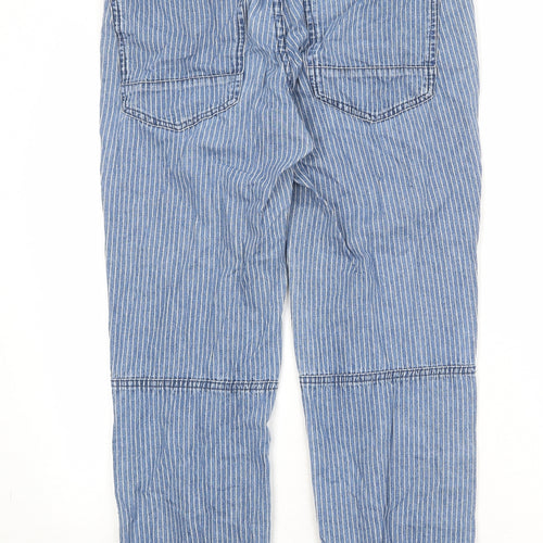 Divided by H&M Womens Blue Cotton Jogger Trousers Size 8 Regular Drawstring