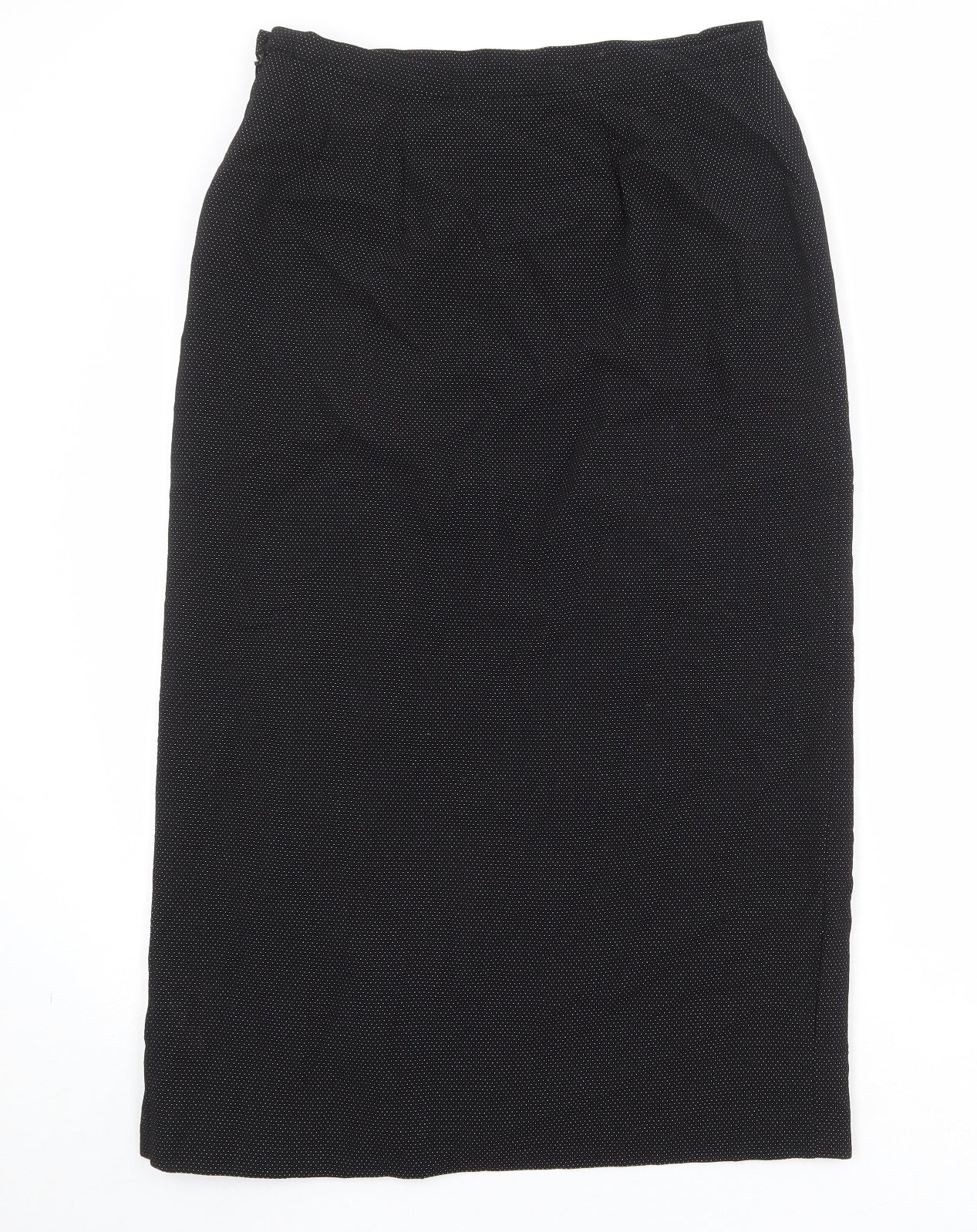Minuet Womens Black Geometric Polyester A-Line Skirt Size 14 Zip