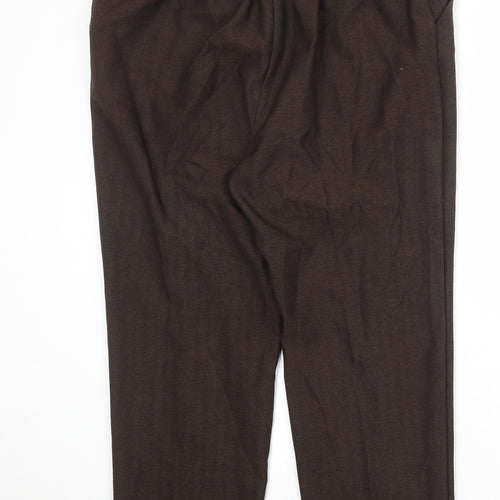 Marks and Spencer Womens Brown Polyester Trousers Size 18 Regular