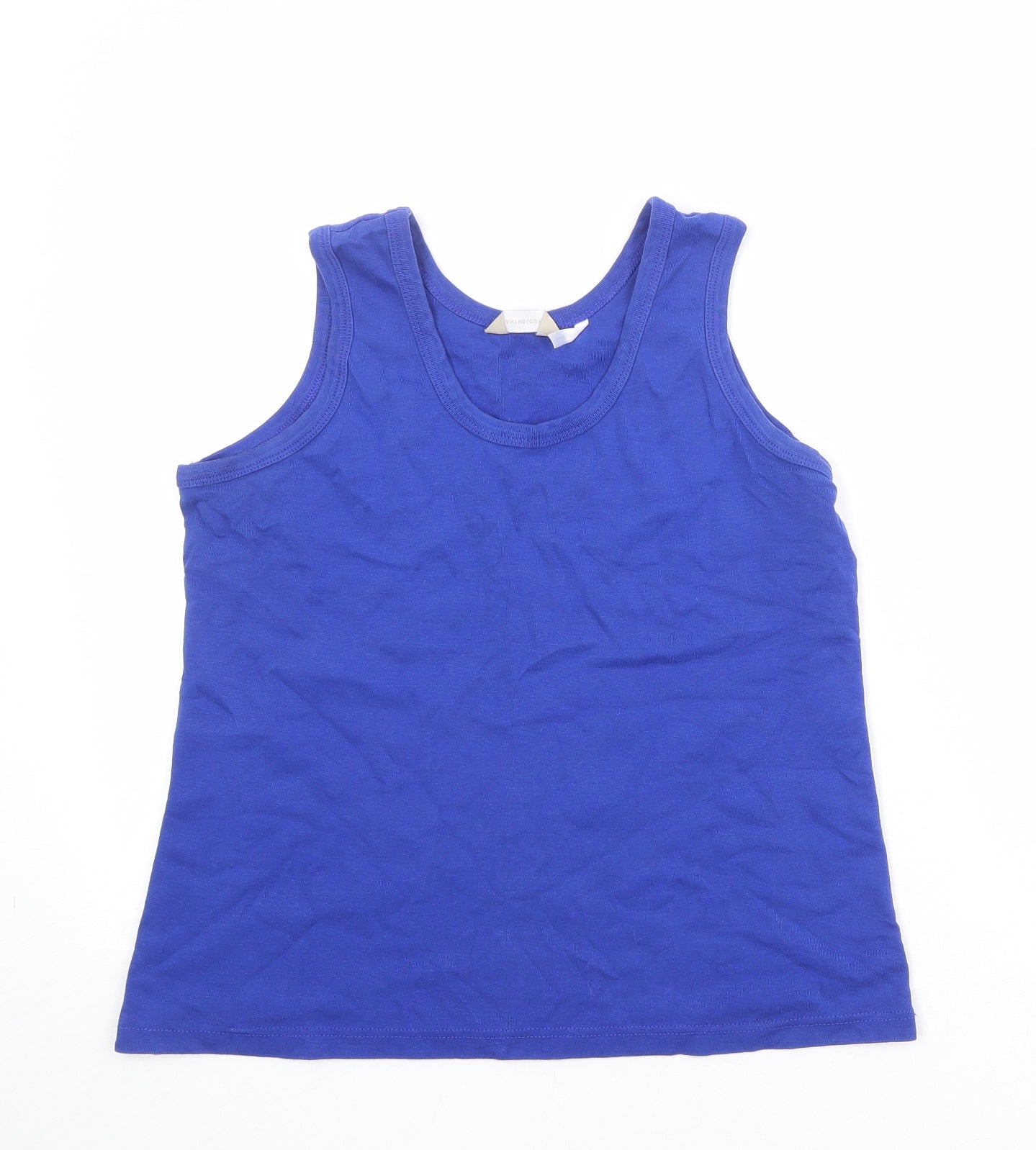 Anthology Womens Blue 100% Cotton Basic Tank Size 16 Round Neck - Size 16/18