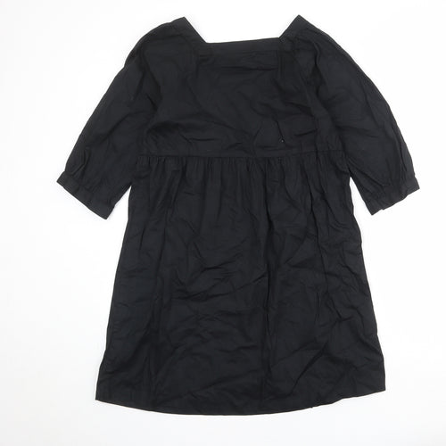 Monki Womens Black 100% Cotton A-Line Size XS Square Neck Pullover