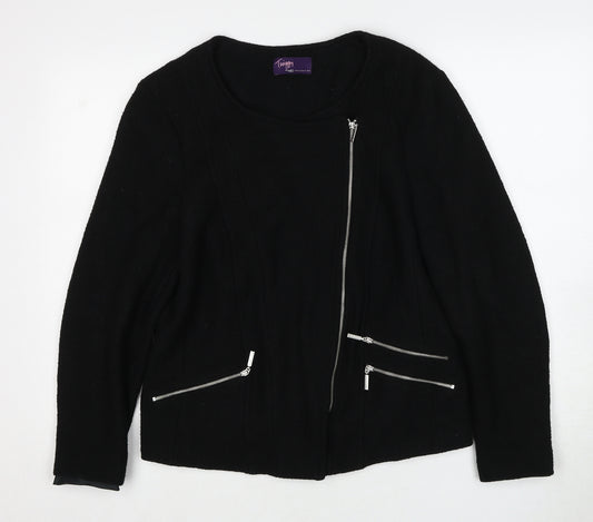 Marks and Spencer Womens Black Jacket Size 14 Zip