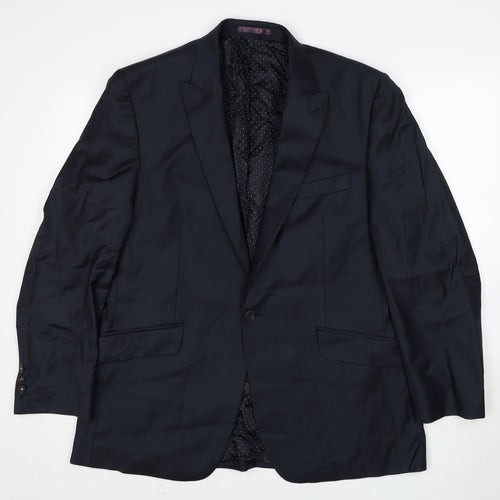 Jasper Conran Mens Black Wool Jacket Suit Jacket Size 42 Regular