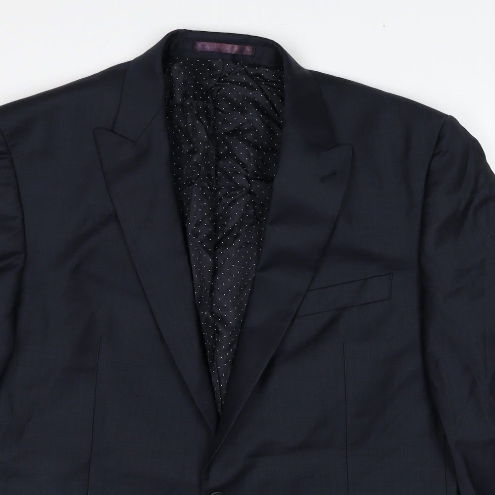 Jasper Conran Mens Black Wool Jacket Suit Jacket Size 42 Regular
