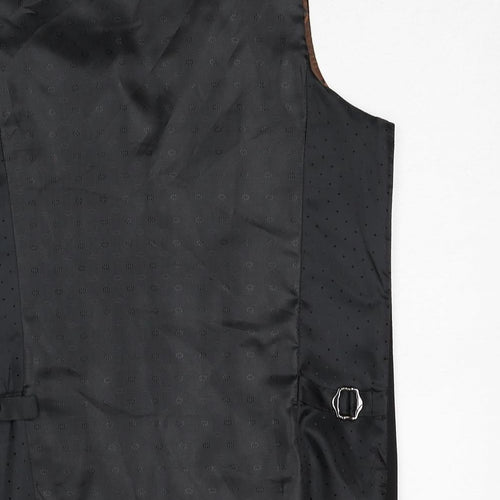 Marc Darcy Mens Black Polyester Jacket Suit Waistcoat Size 36 Regular
