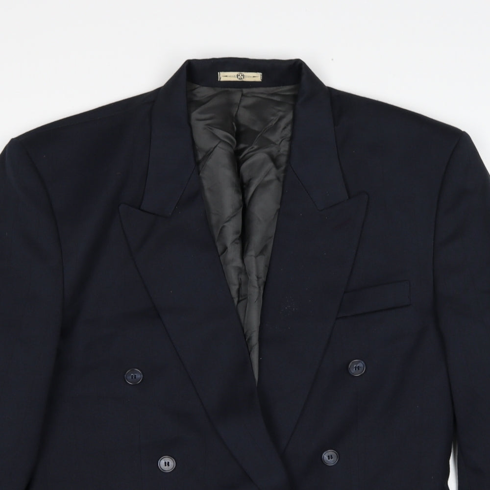 Topman Mens Blue Polyester Jacket Suit Jacket Size 40 Regular