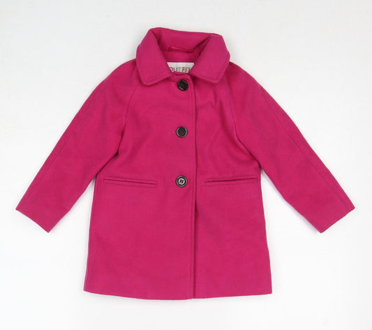 Principles Girls Pink Overcoat Coat Size 3-4 Years Button