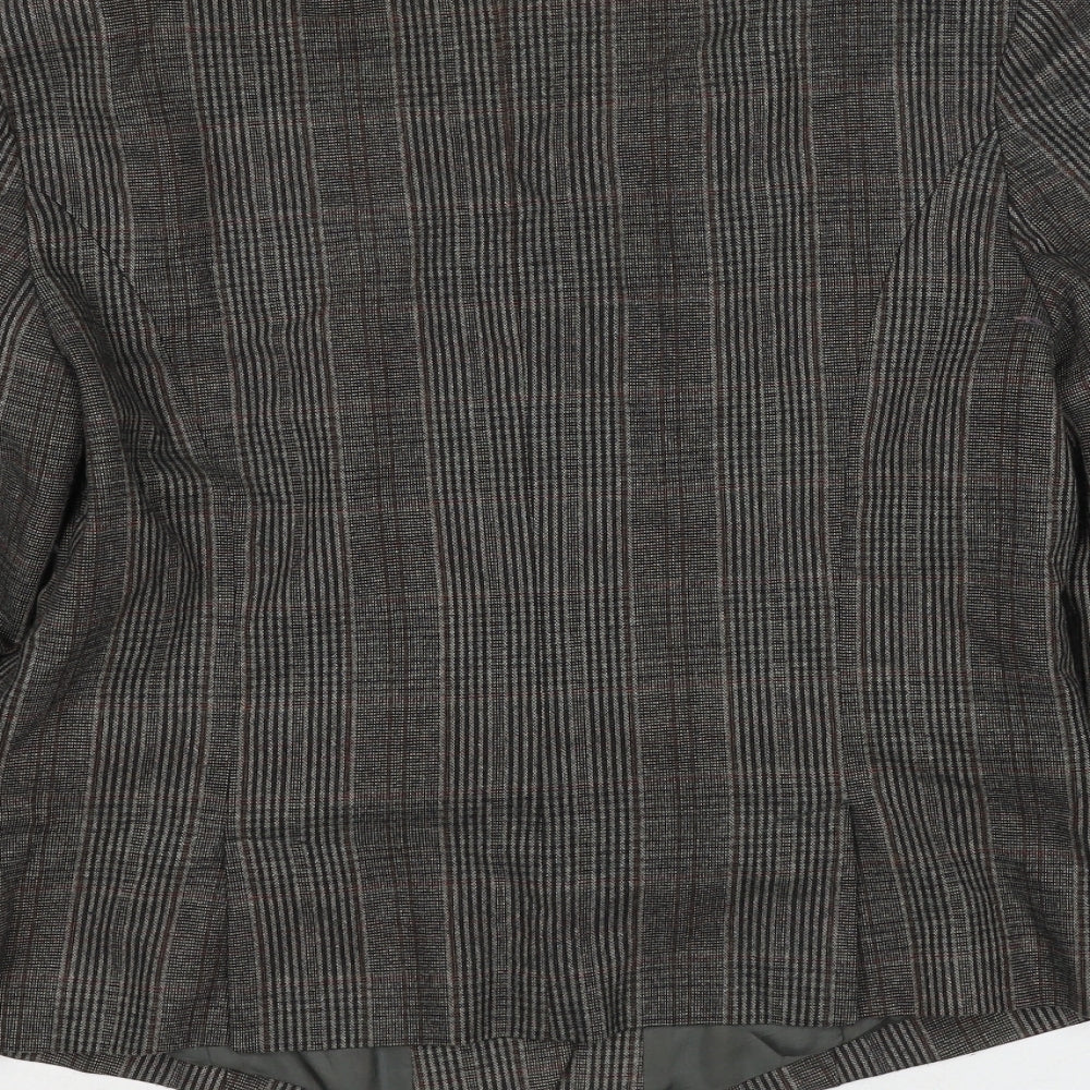 Great Plains London Womens Brown Check Wool Jacket Blazer Size L