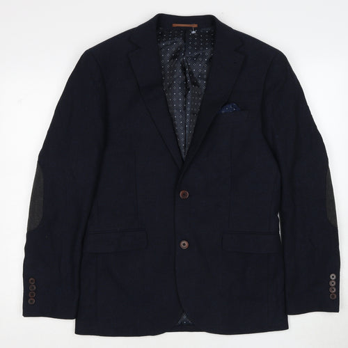 NEXT Mens Blue Wool Jacket Blazer Size 38 Regular