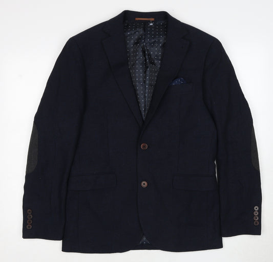 NEXT Mens Blue Wool Jacket Blazer Size 38 Regular