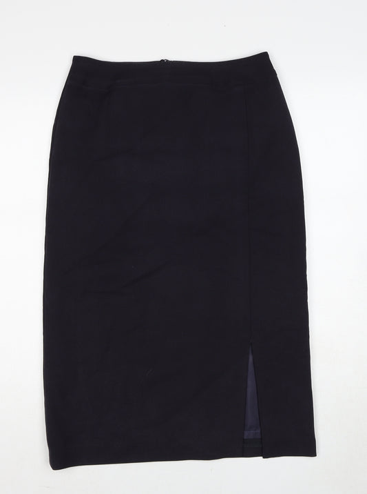 NEXT Womens Black Polyester A-Line Skirt Size 12 Zip