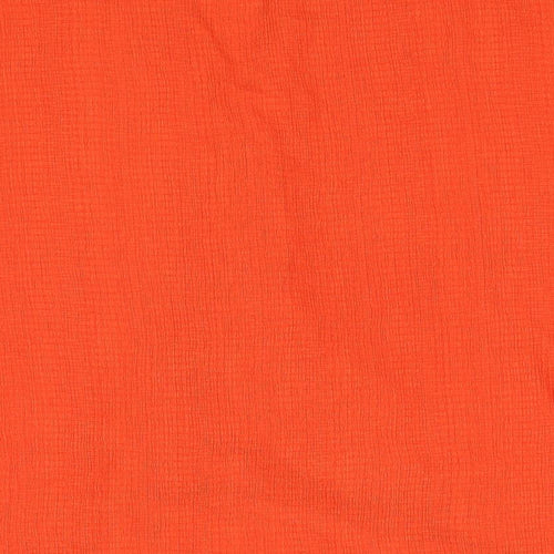 Zara Womens Orange Polyester Basic T-Shirt Size L V-Neck
