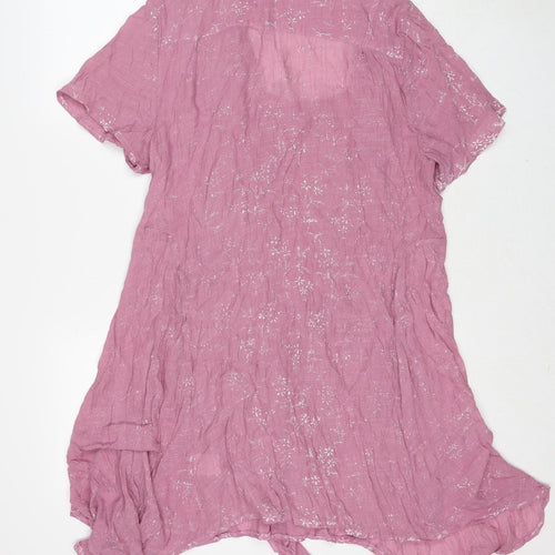 Roman Womens Pink Viscose Kimono Blouse Size 16 V-Neck